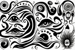 face with swirl eyes tattoo idea