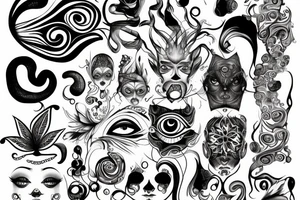 face with swirl eyes tattoo idea