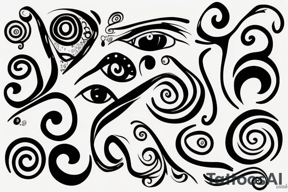 face with swirl eyes tattoo idea