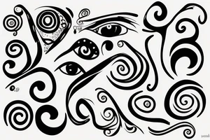 face with swirl eyes tattoo idea