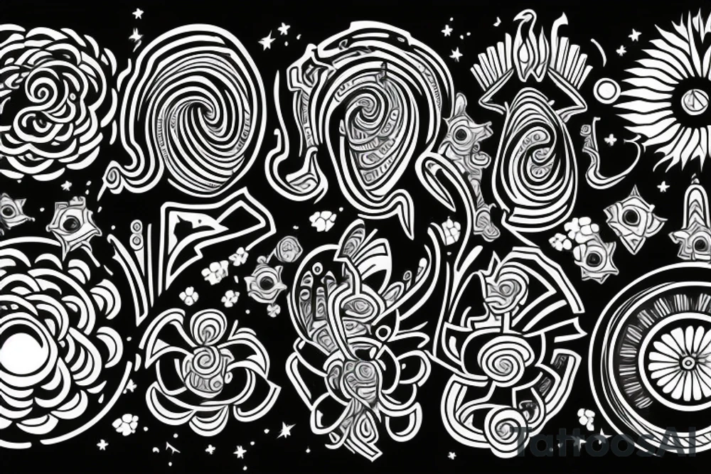 trippy psychedelic tattoo idea