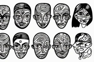 trippy face tattoo idea