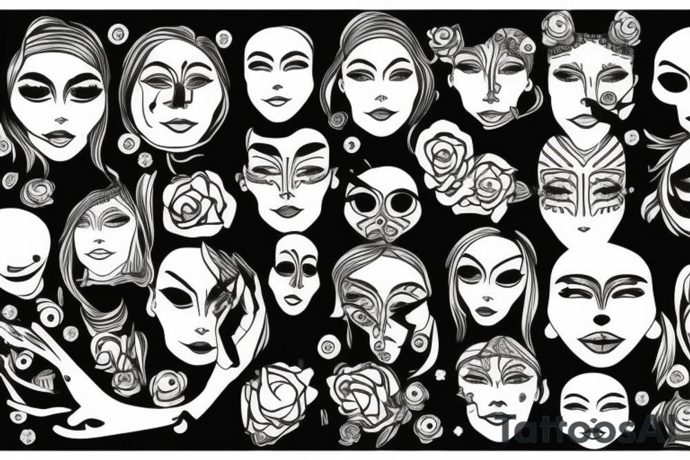trippy face tattoo idea