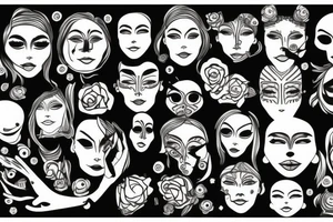 trippy face tattoo idea
