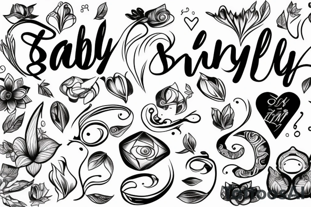 Name baby light tattoo idea