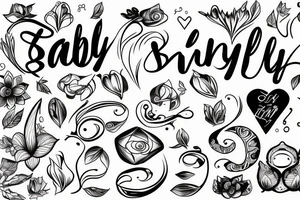 Name baby light tattoo idea