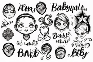Name baby light tattoo idea
