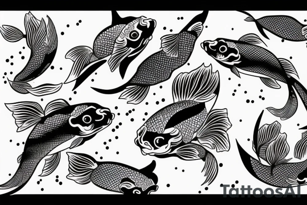 koi fish with cherry blossoms and a wave tattoo idea
