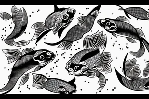 koi fish with cherry blossoms and a wave tattoo idea