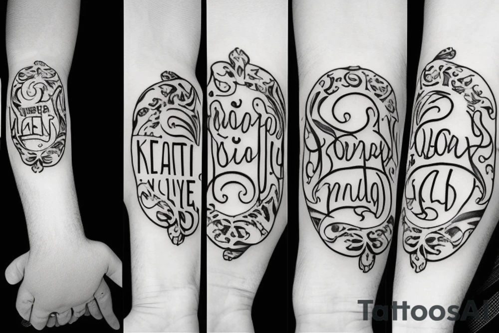 i want to write my sons name on my arm tattoo idea