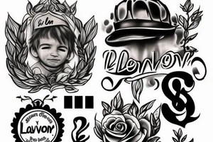 i want to write my sons name LEVON on my arm tattoo idea