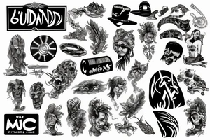islander,music,drugs and sunset of life tattoo idea