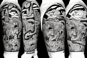 islander,music,drugs and sunset of life tattoo idea