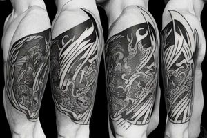 A torch representing liberty. With high and sharp fire, with a lot of smoke. Also with a hip hop style to it tattoo idea