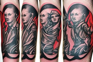 A torch representing liberty. With high and sharp fire, with a lot of smoke. Also with a hip hop style to it tattoo idea
