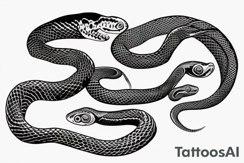 red and green snake for left hand tattoo idea