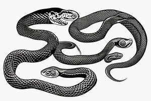 red and green snake for left hand tattoo idea