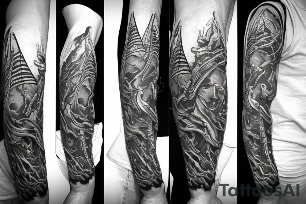 A torch representing liberty. With high and sharp fire, with a lot of smoke. Also with a hip hop style to it. Tattoo is supposed to be done on the belly tattoo idea