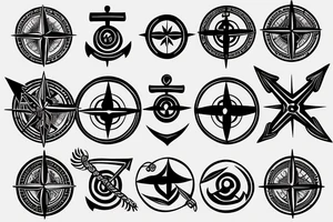 Compass and anchor tattoo idea