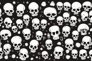 Skulls with mushrooms growing out of the skulls with a Galaxy background tattoo idea