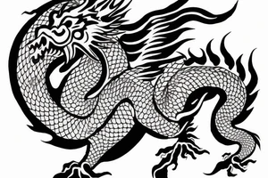 Chinese Dragon with brave heart and warrior spirit inspiring discipline, humbleness and wisdom tattoo idea