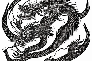 Chinese Dragon with brave heart and warrior spirit inspiring discipline, humbleness and wisdom tattoo idea