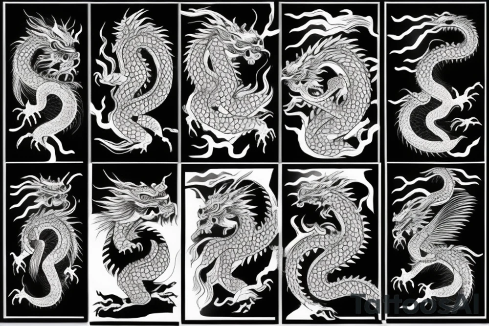 Chinese Dragon with brave heart and warrior spirit inspiring discipline, humbleness and wisdom tattoo idea