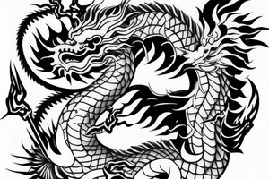 Chinese Dragon with brave heart and warrior spirit inspiring discipline, humbleness and wisdom tattoo idea