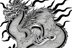 Chinese Dragon with brave heart and warrior spirit inspiring discipline, humbleness and wisdom tattoo idea