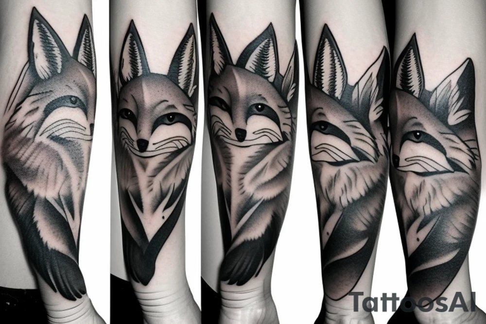 Realistic fox tattoo idea