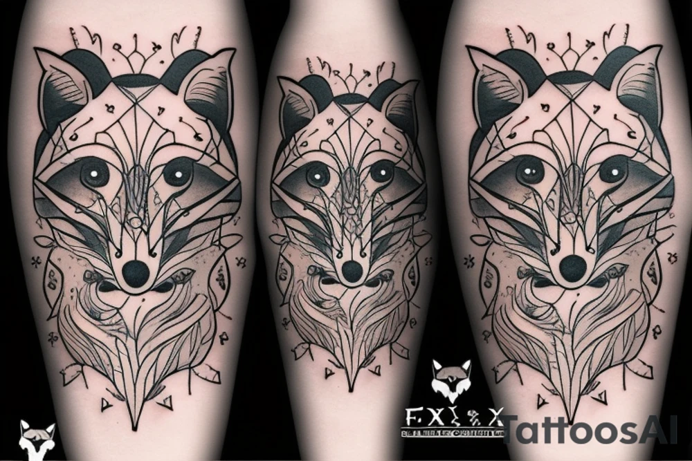 Fox looking in mirror tattoo idea