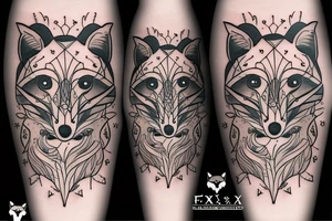 Fox looking in mirror tattoo idea