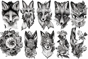 Fox looking in mirror tattoo idea