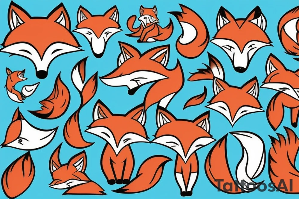 Fox looking at reflection tattoo idea
