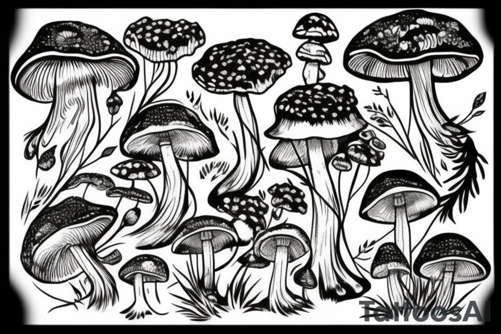 mushroom, outdoorsy, spiritual tattoo idea