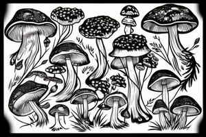 mushroom, outdoorsy, spiritual tattoo idea