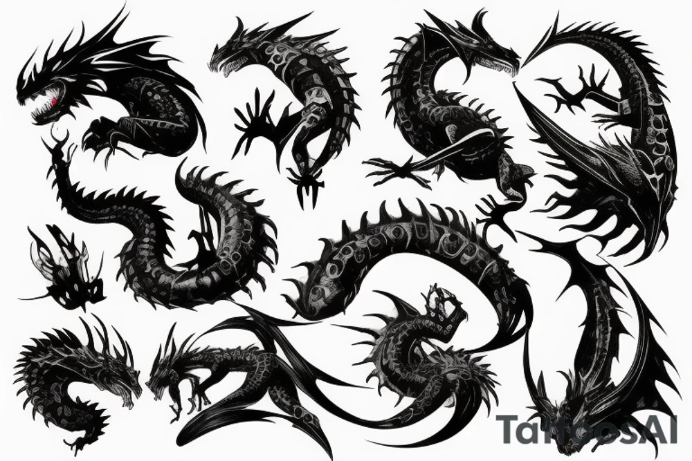 cyberpunk dragon tattoo idea