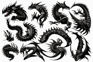 cyberpunk dragon tattoo idea