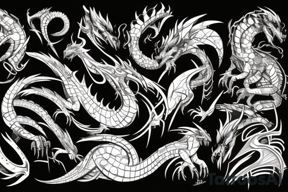 cyberpunk dragon tattoo idea