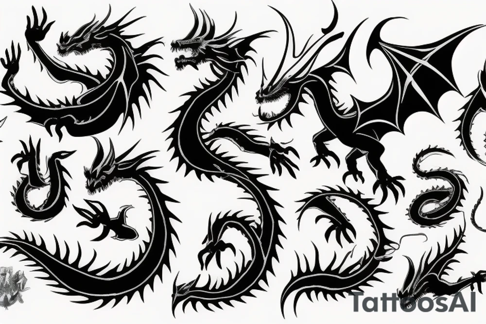 digital dragon tattoo idea