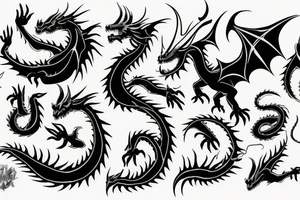 digital dragon tattoo idea