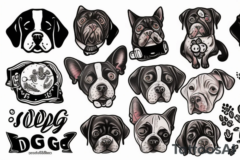 Sleeping dog tattoo idea