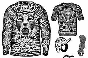 Jaguar with cool hat and sweater tattoo idea