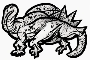 dinosaur holding video game controller tattoo idea