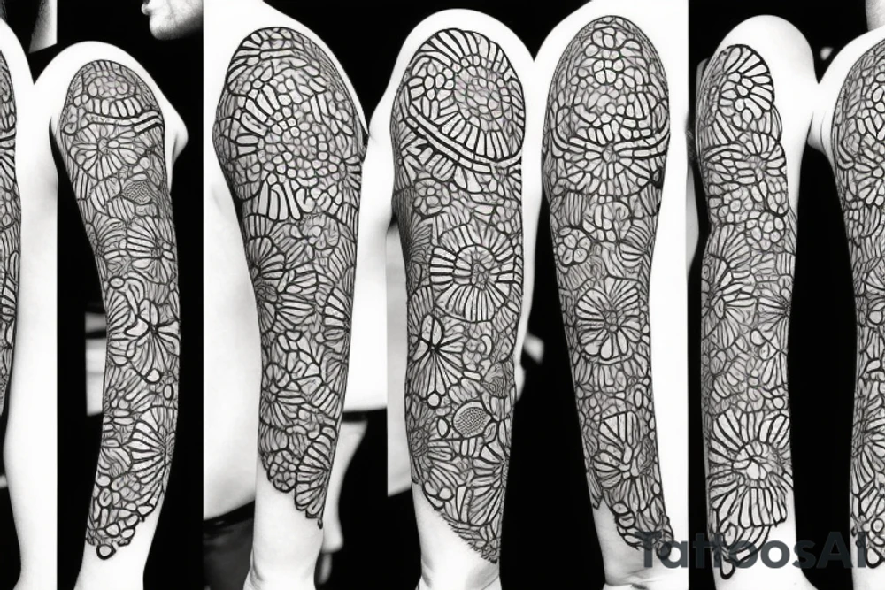 Iris flower with geometric patterns on the petals tattoo idea Iris flower with geometric patterns on the petals tattoo idea