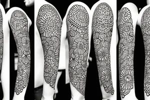 Iris flower with geometric patterns on the petals tattoo idea