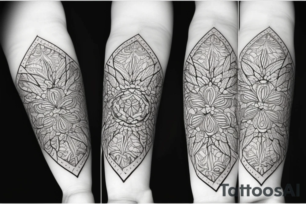 Iris flower with geometric patterns on the petals tattoo idea Iris flower with geometric patterns on the petals tattoo idea
