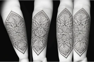 Iris flower with geometric patterns on the petals tattoo idea