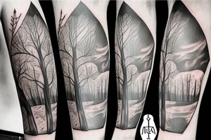 Trees, film, 3 clocks, wolf head tattoo idea