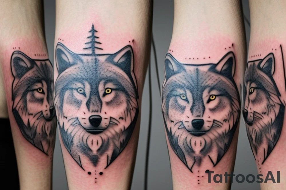 Forest, film, 3 clocks, wolf head tattoo idea